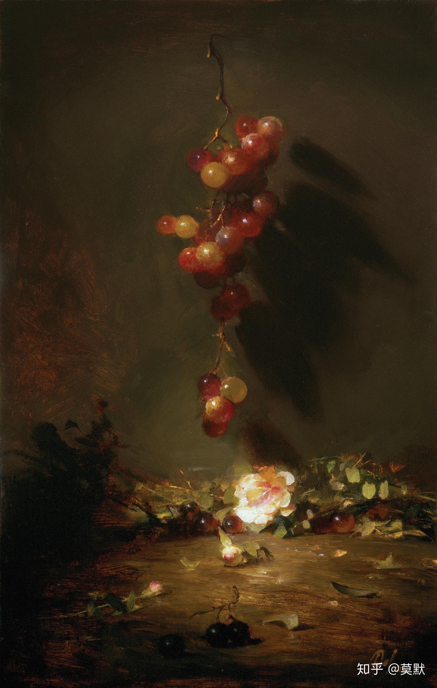 david leffel静物古典油画在色彩上往往偏暖调.