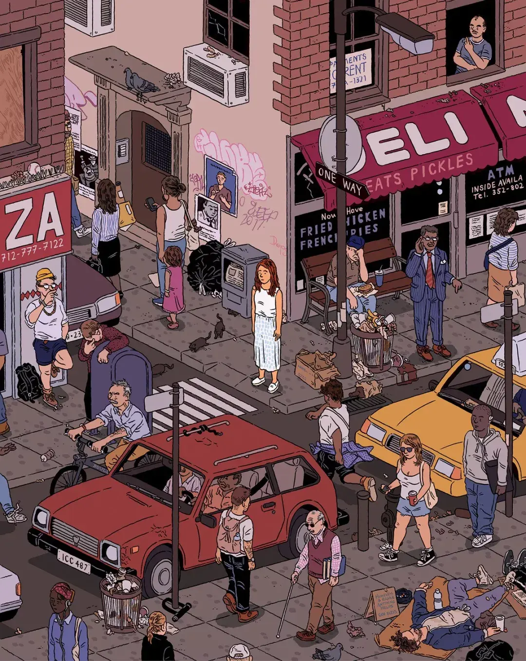 插画|米兰插画师ilya milstein,上帝视角下的纽约街景