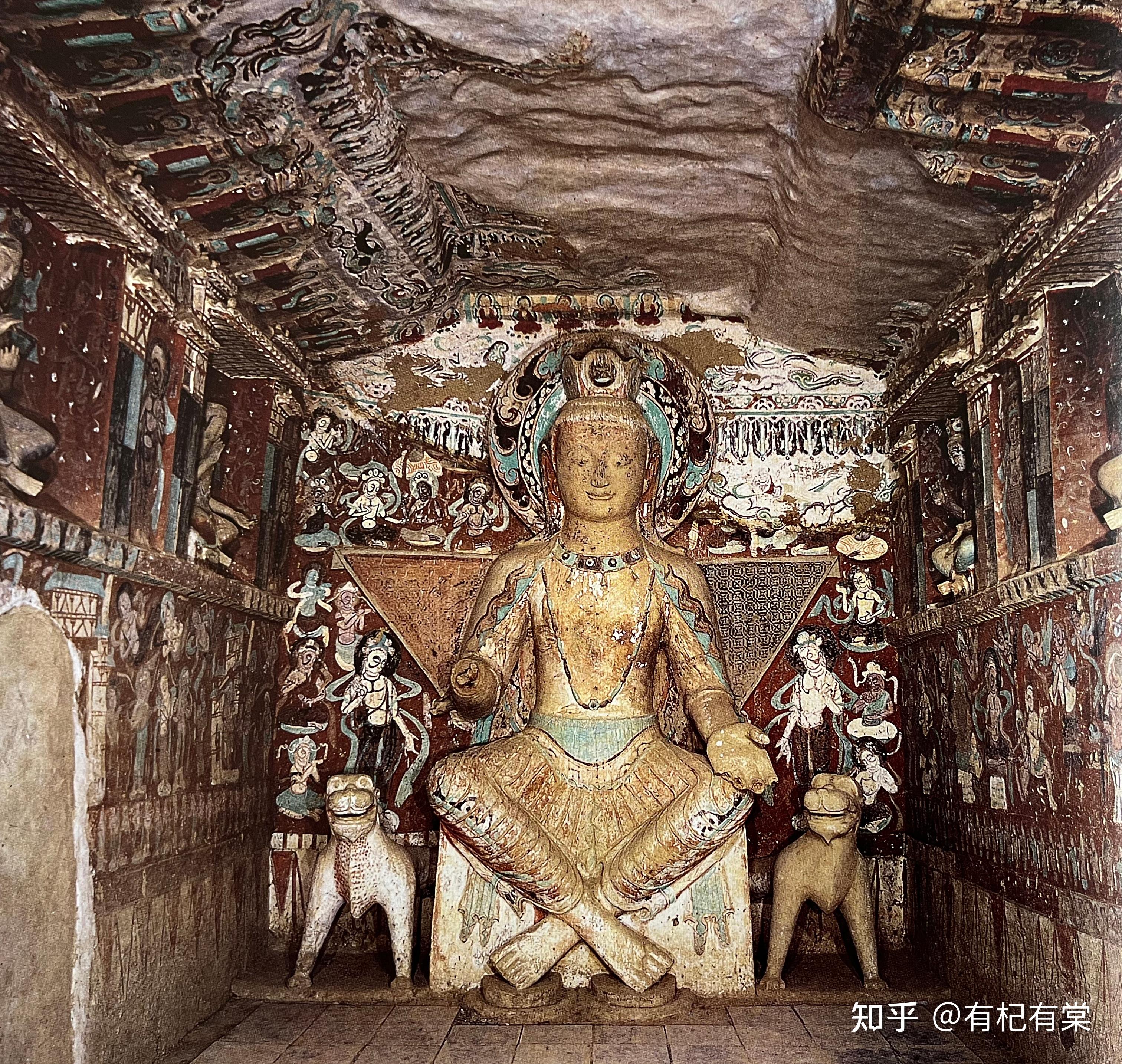 【北凉】第275窟西壁:天宫阙龛交脚弥勒