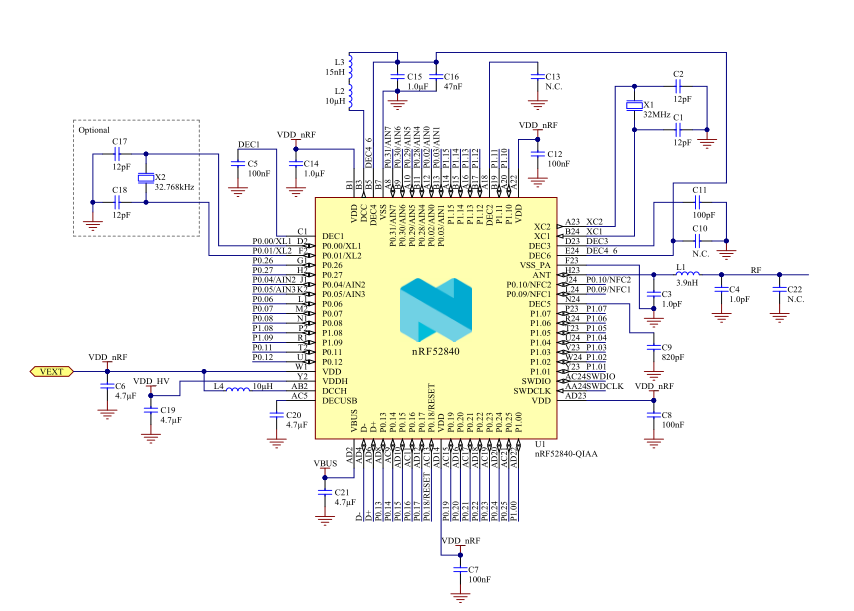 nrf52840芯片硬件设计解析