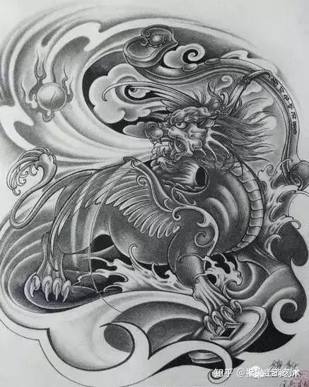 京城顽主菩提缘我是雕刻师素描手稿第三期貔貅纹身雕刻素材