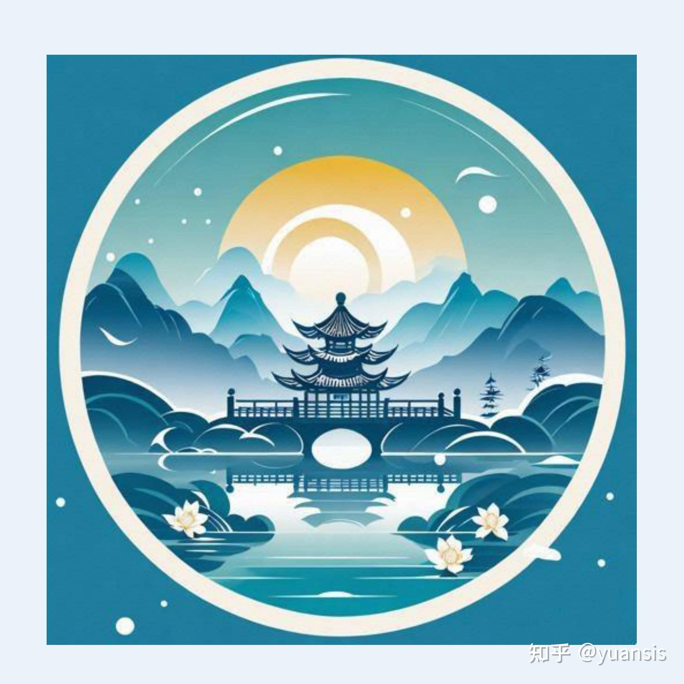 西湖十景:苏堤 柳荷 鱼钟,秋意 峰潭 夕雪……春夏 秋冬 ai插画