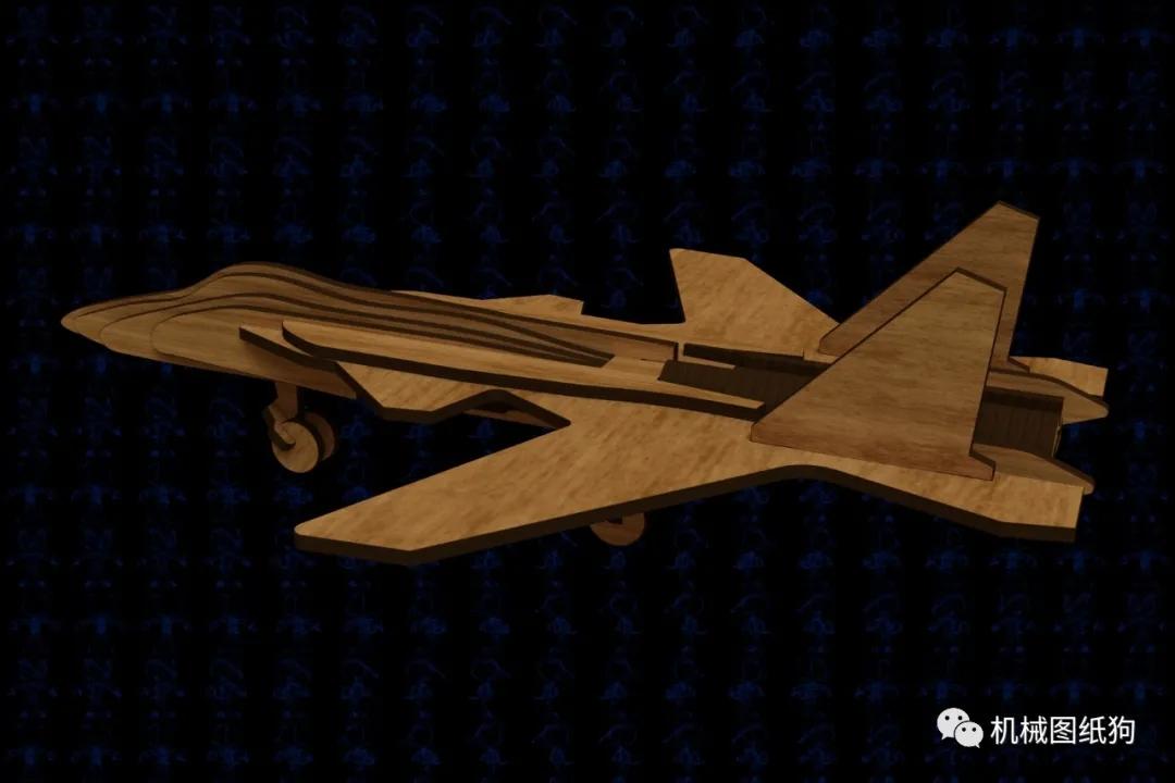 生活艺术战斗机木制玩具激光切割模型3d图多种格式