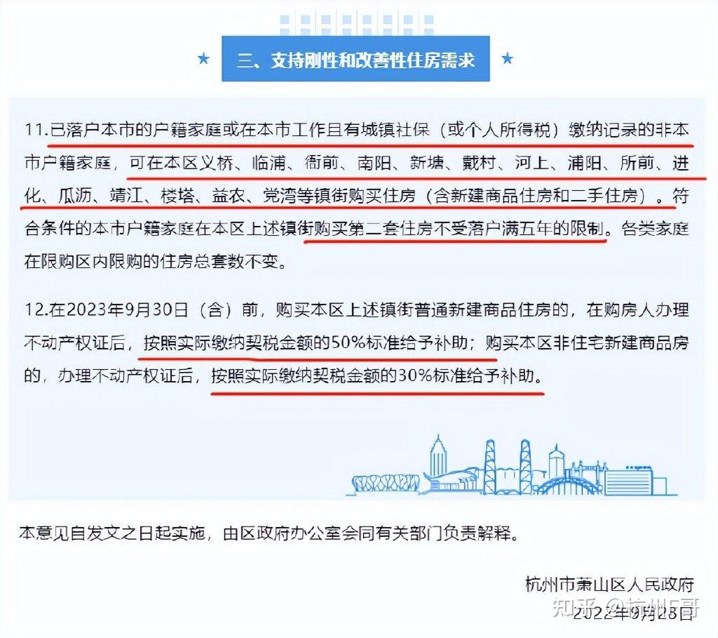 余杭、萧山、钱塘、富阳纷纷降低买房要求!2022杭州购房资格全新整理! - 知乎