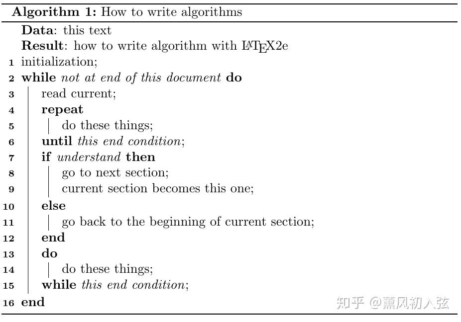 用LaTeX优雅地书写伪代码——Algorithm2e简明指南 - 知乎