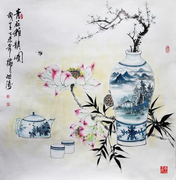 画家刘旭涛简洁清丽笔墨淡雅