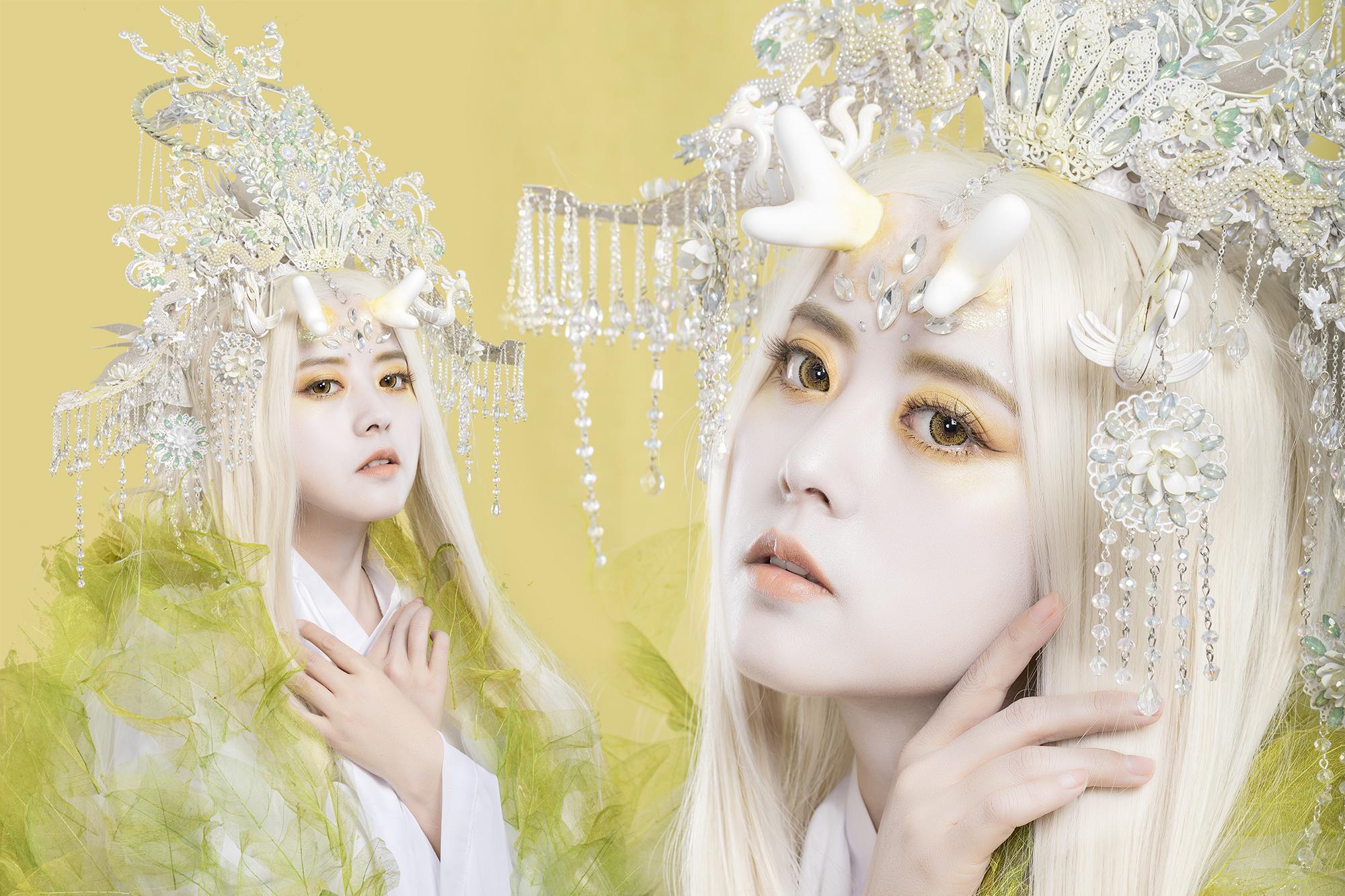 喜欢国风吗?来看手工娘用水钻和珍珠打造新式国潮头冠