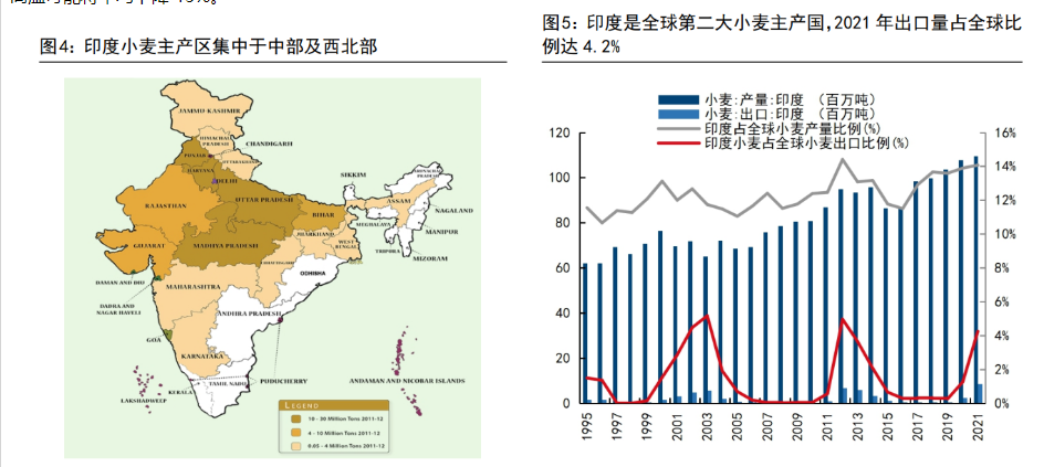 粮食安全印度高温或导致当地小麦减产全球粮价高景气有望延续