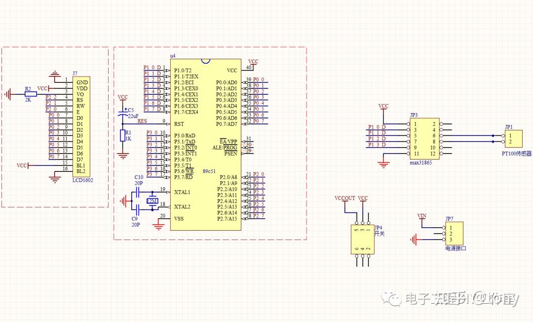 20-基于51单片机max31865的pt100铂电阻测温(源码 原理图 仿真 论文)