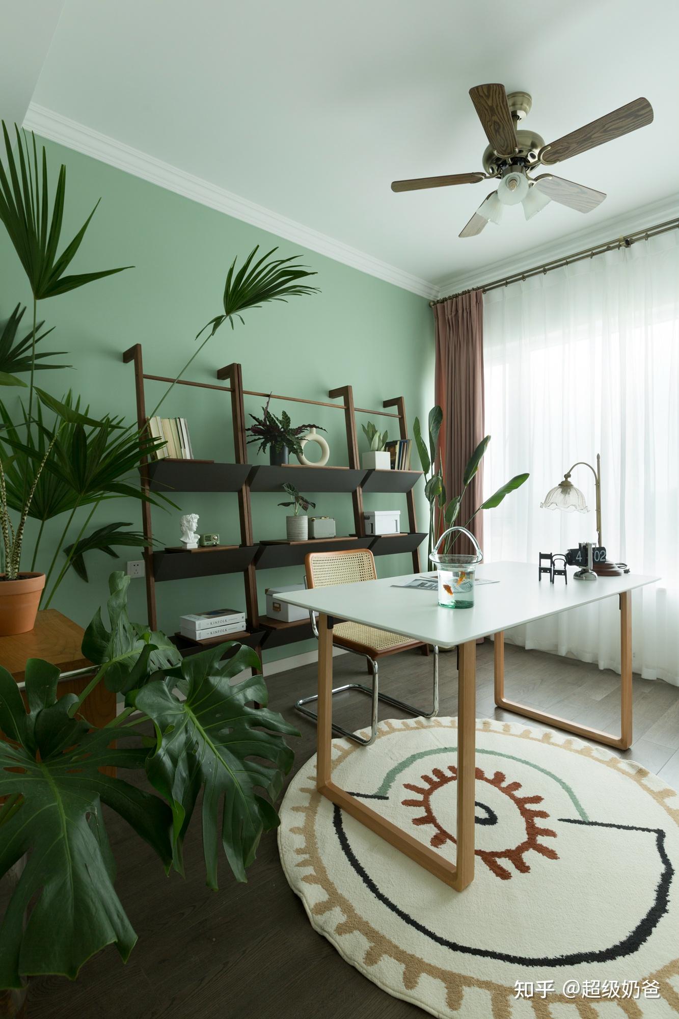 新婚夫妻买下105㎡豆沙绿棕色系森系低预算