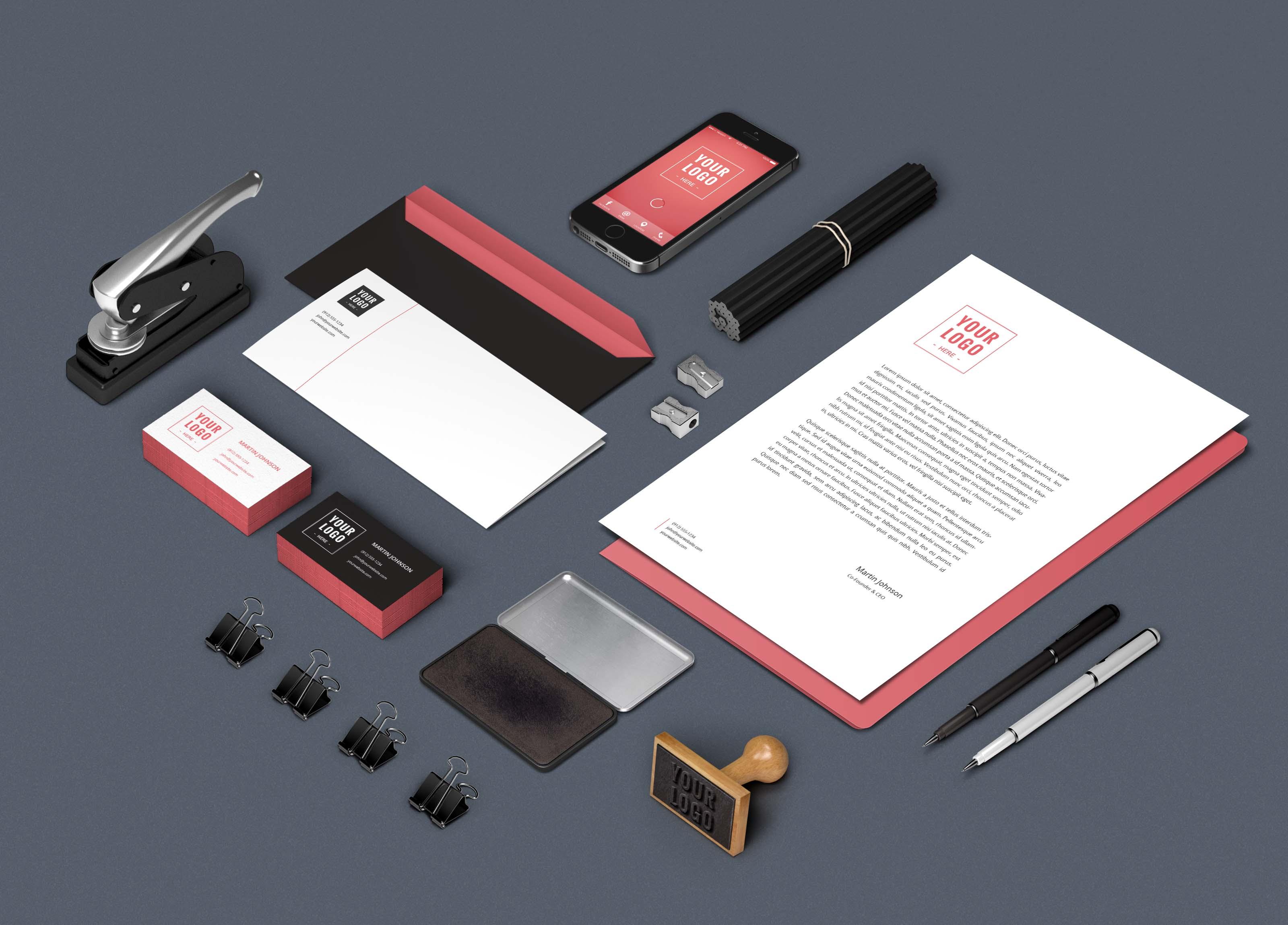 红黑相配高逼格办公vi样机