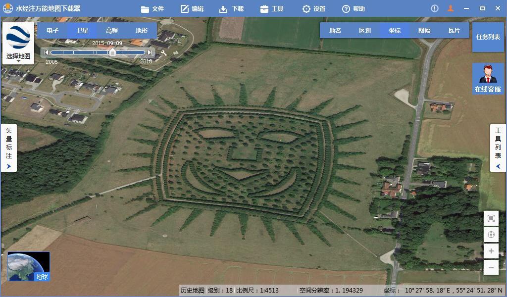 卫星地图上的奇特景象