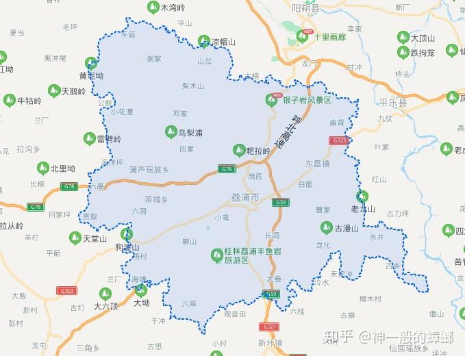 桂林荔浦地图平面图图片