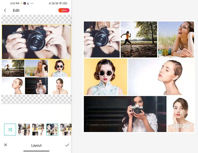 手机照片拼图怎么拼更快更方便百变p图app三步就能拼美图