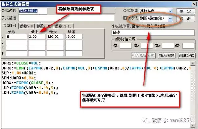 将以下源码通过指标管理器设置成附图指标【薛斯通道{参数n 2 120