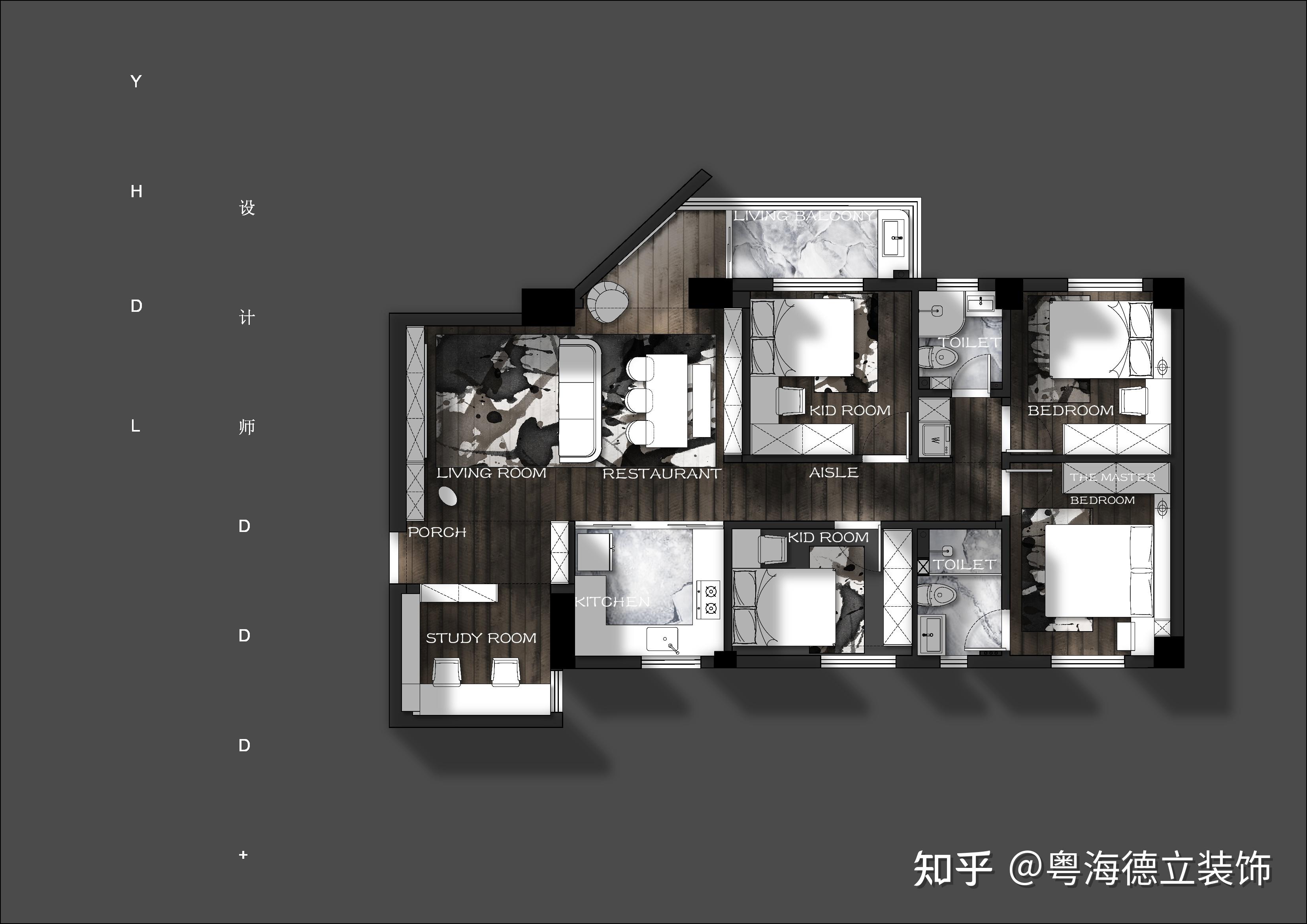 126m05户型大改造,通过设计技巧对比强调空间的层次与明亮度
