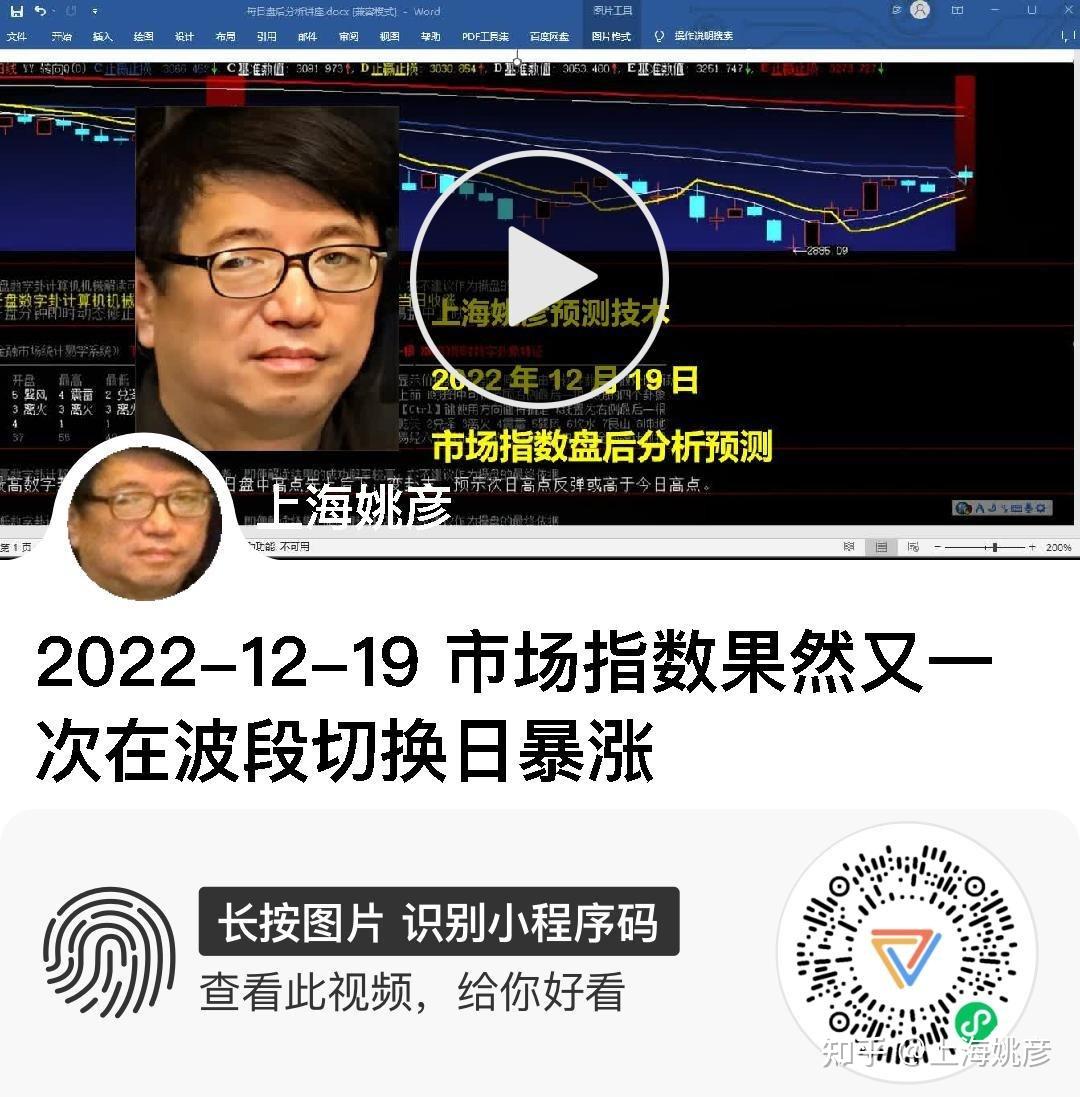 上证指数2022年12月19日周1收盘数字解读 - 知乎