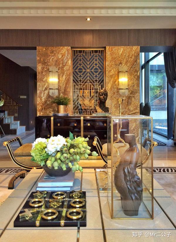 别墅设计篇别墅样板房实景贵族气息的欧式英伦风融合现代轻奢装修设计