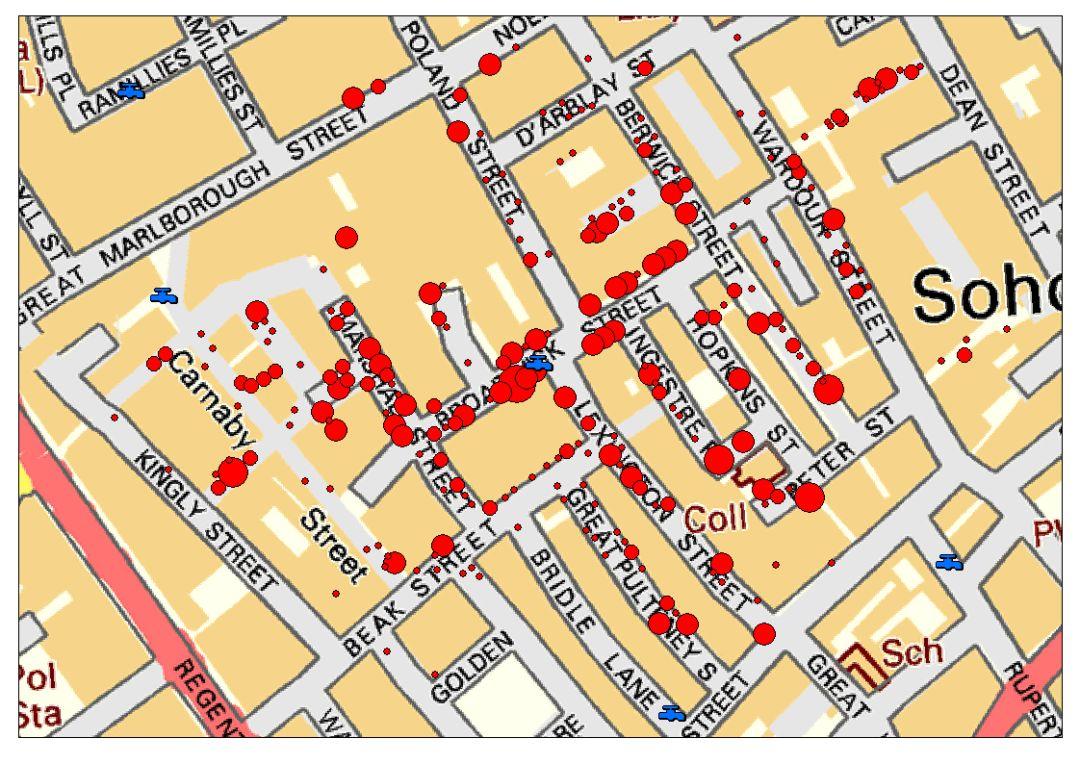 2013/mar/15/john-snow-cholera-map斯诺当年手绘的霍乱地图在19世纪