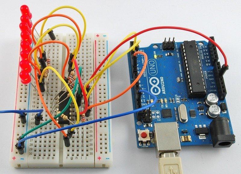 Arduino精品学习课程之四-一步一步带你使用8只LED灯和移位寄存器实现可变亮度流水灯 - 知乎