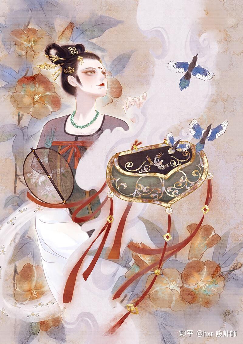 分享古风插画丨出自插画师南山归鱼