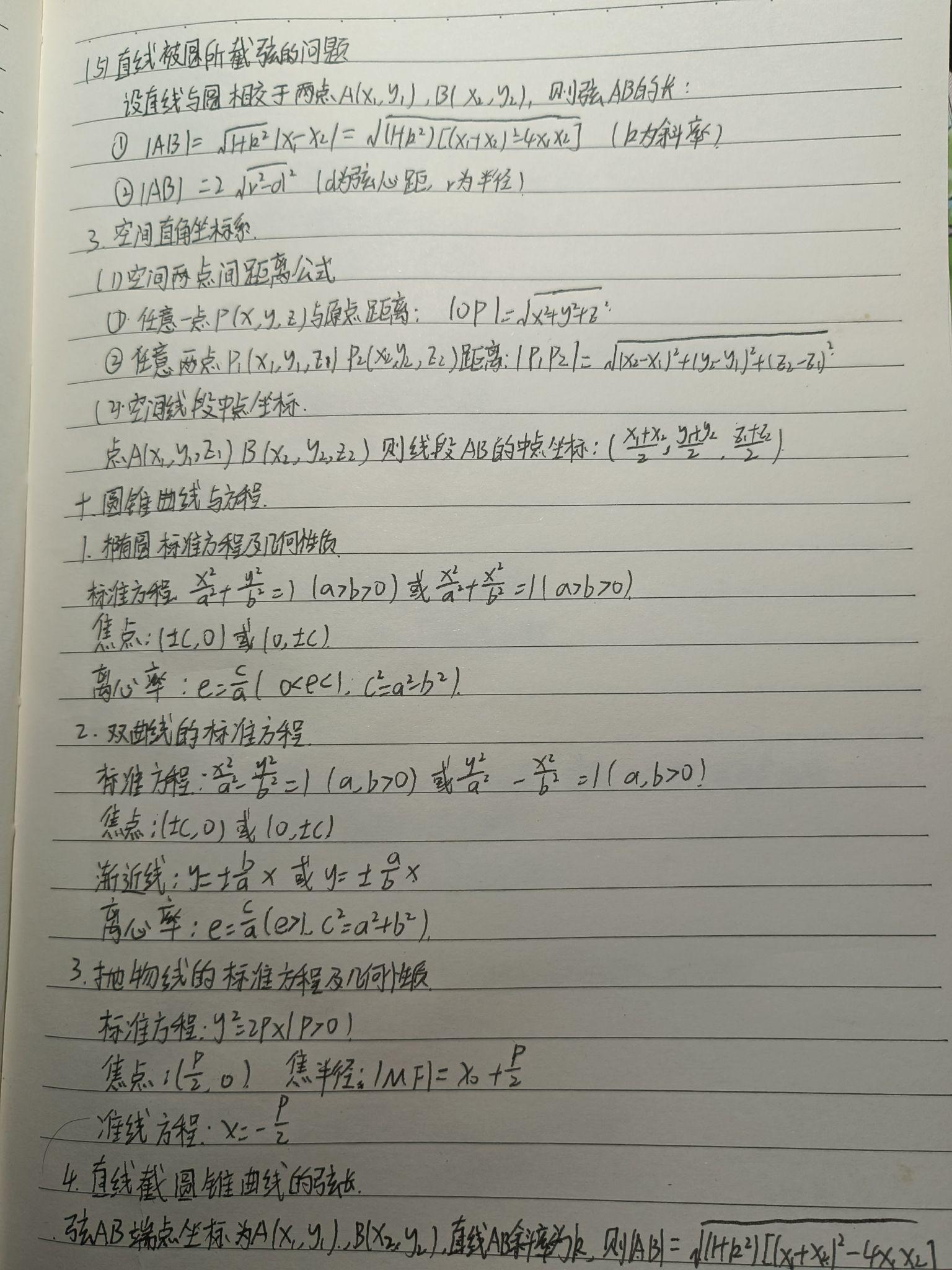 史上最全的高中数学公式总结纯手写