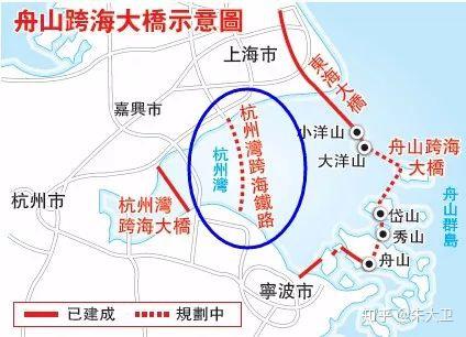 起自舟山岛,经岱山岛至大洋山岛附近接东海二桥,最终接入上海高速公路