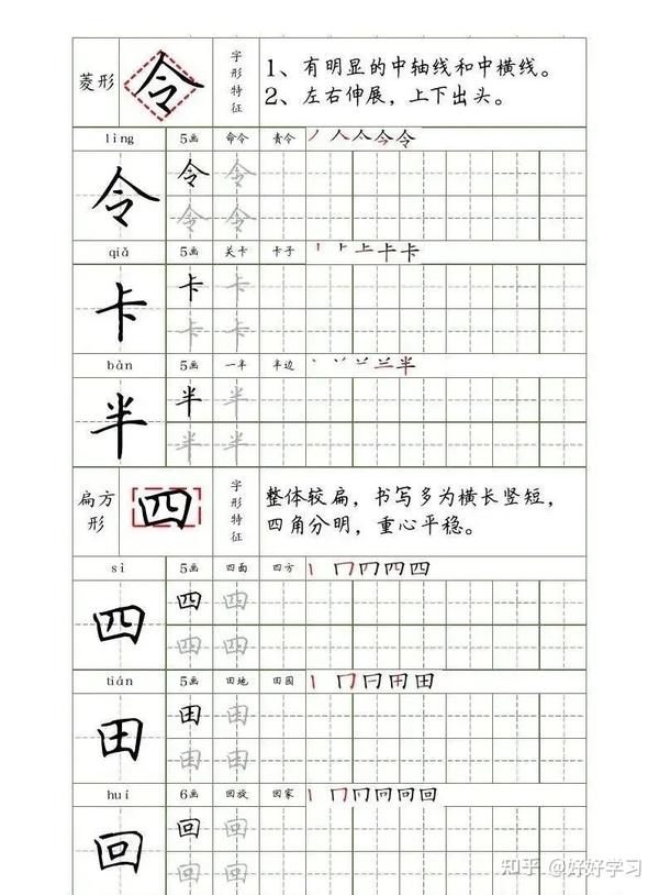 写字干货！笔画+部首+结构，拼音+笔画+笔顺+词组 - 知乎