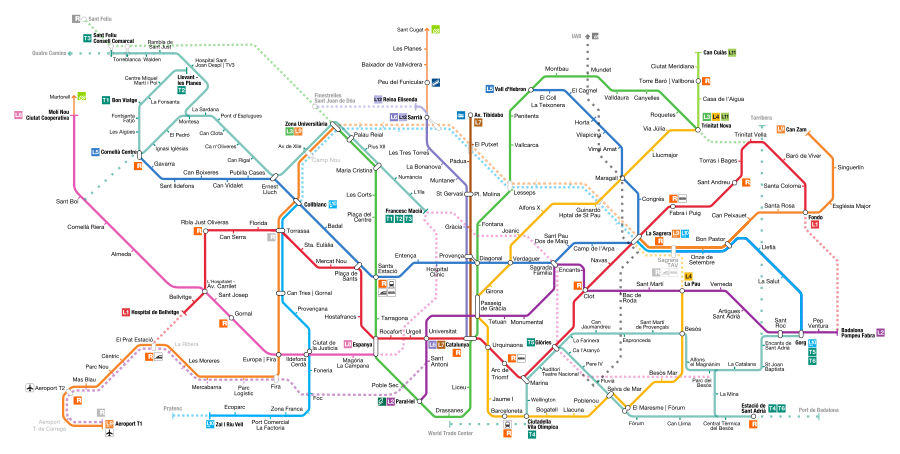 巴塞罗那地铁线路图图片