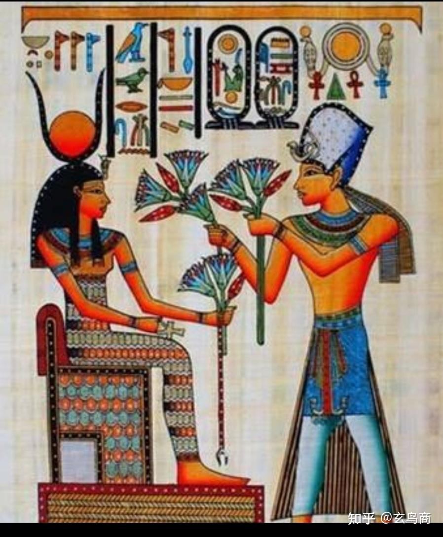 "其南有三青鸟","三青鸟"这是指古埃及壁画上"西王母"身边的苍鹭.