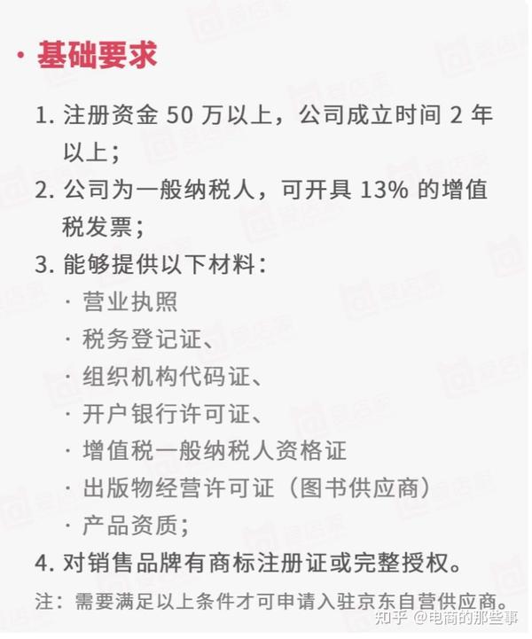 京东上注册店铺需要什么条件
