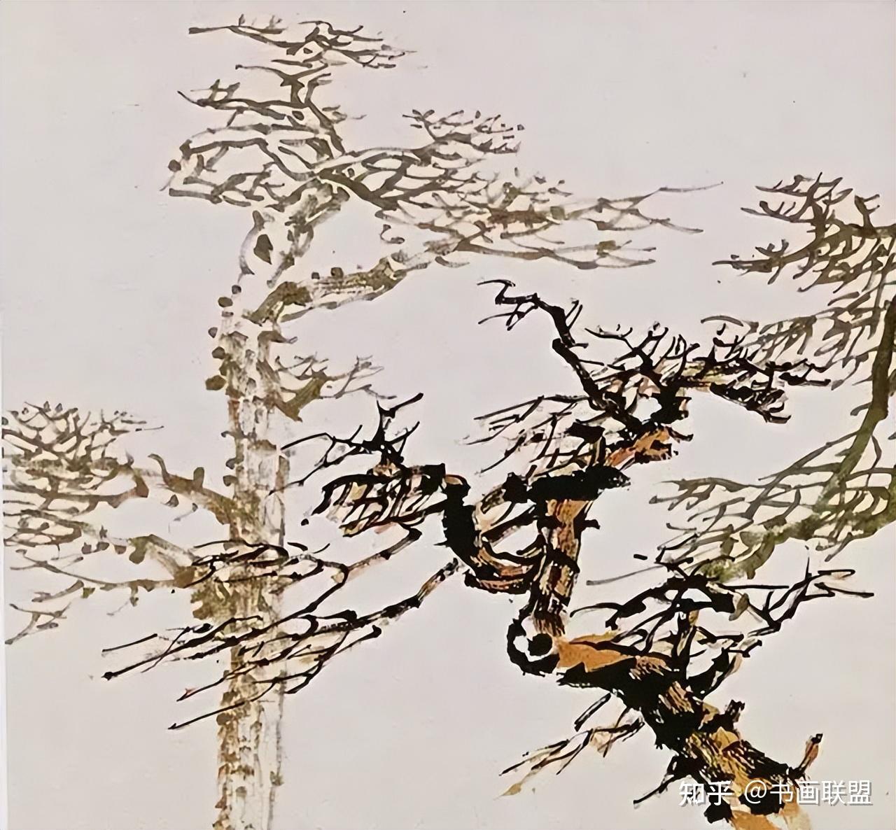 国画技法 松树的各种画法 - 知乎