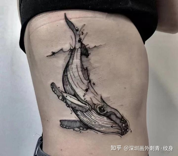 纹身题材详解之·鲸鱼纹身(鲸鱼纹身的寓意/鲸鱼纹身图案)
