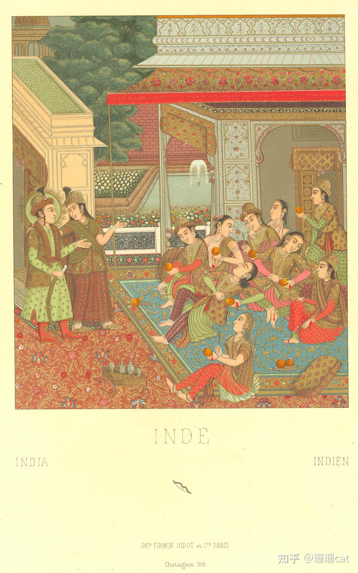 埃及贵妇们为优素福的美貌神魂颠倒,莫卧儿细密画插图,19世纪哈哈哈哈