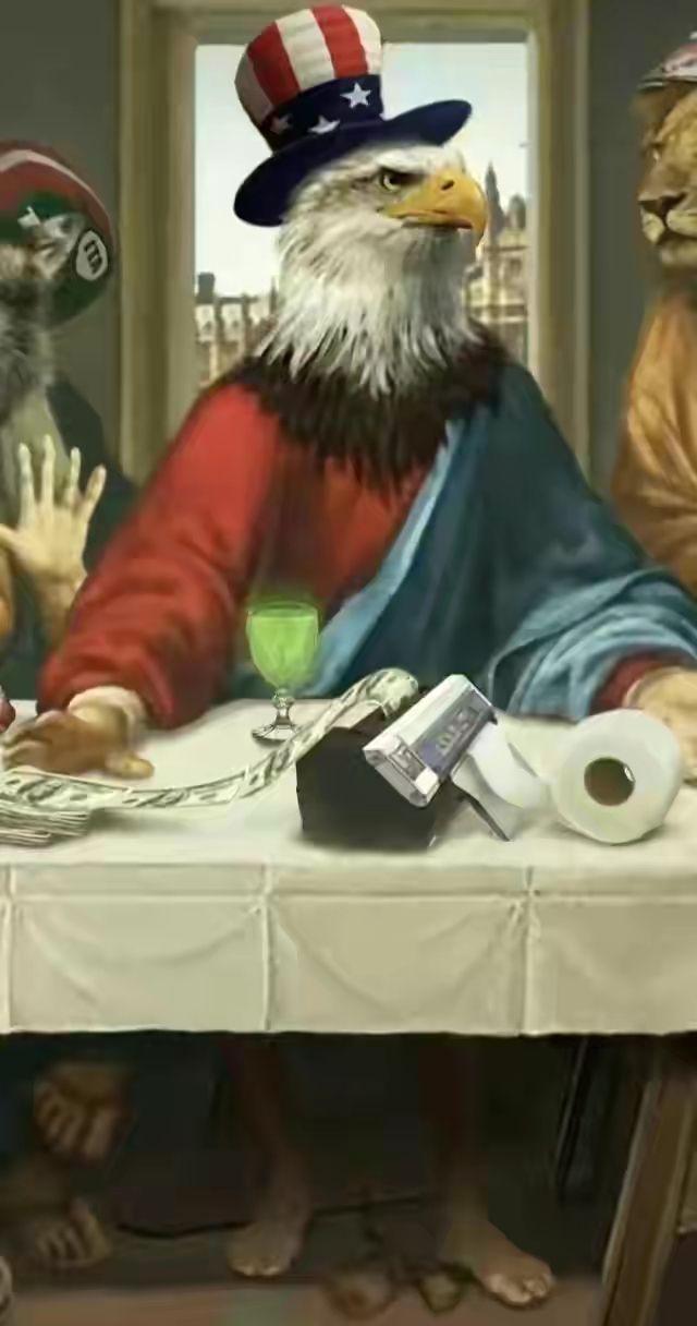 g7最后的晚餐,讽刺的十分到位,从细节上看,网友们直呼太过瘾