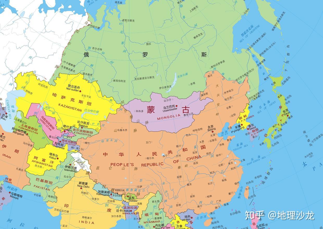 蒙古地图及周边国家图片