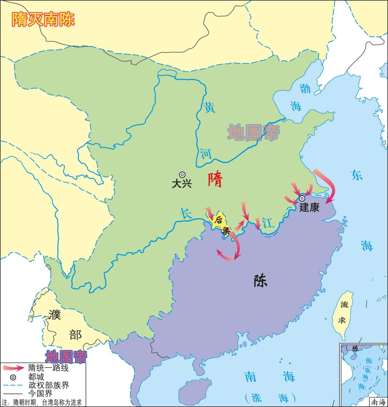 中国地图南北分界图