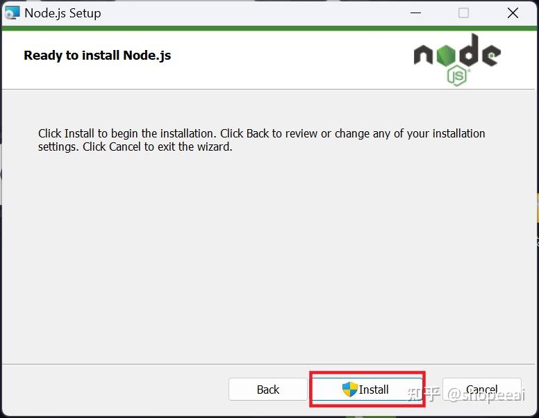 Windows node js 