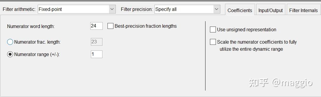 fdatool设置量化参数 - 知乎