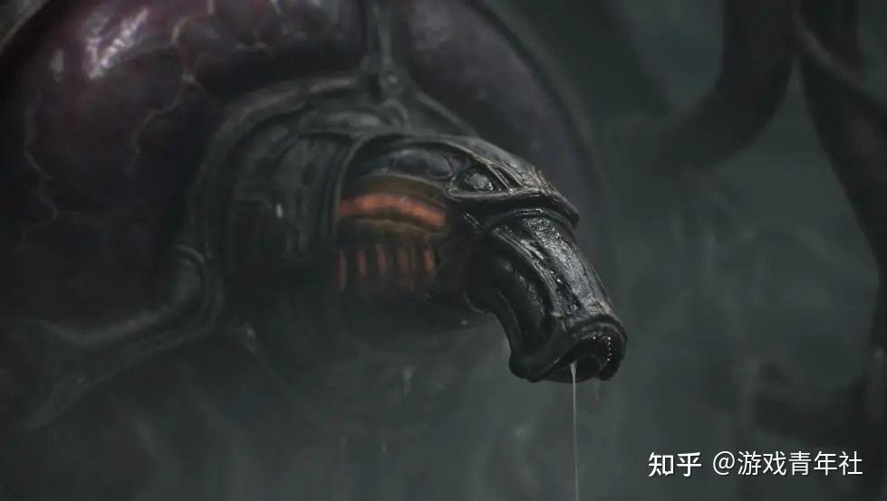 首先就是异形的外形:无论是成年体这硕长的头颅,还是幼年体·抱脸虫的