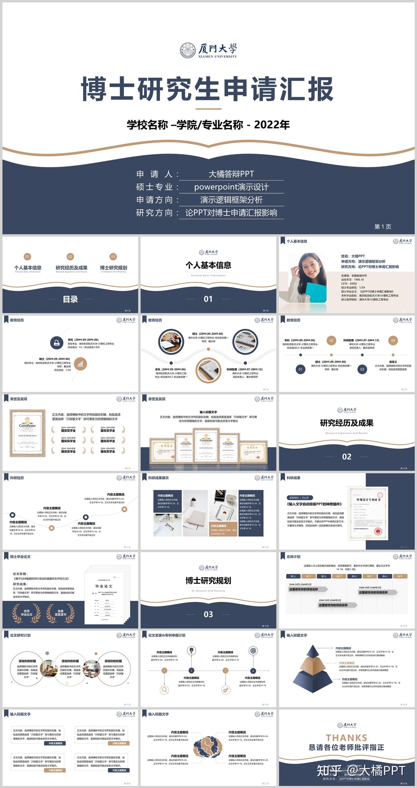55 博士申请ppt模板分享 知乎 