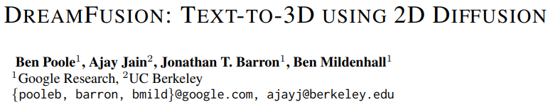 DreamFusion：使用 2D 扩散将文本转换为 3D（DreamFusion: Text-to-3D using 2D ...