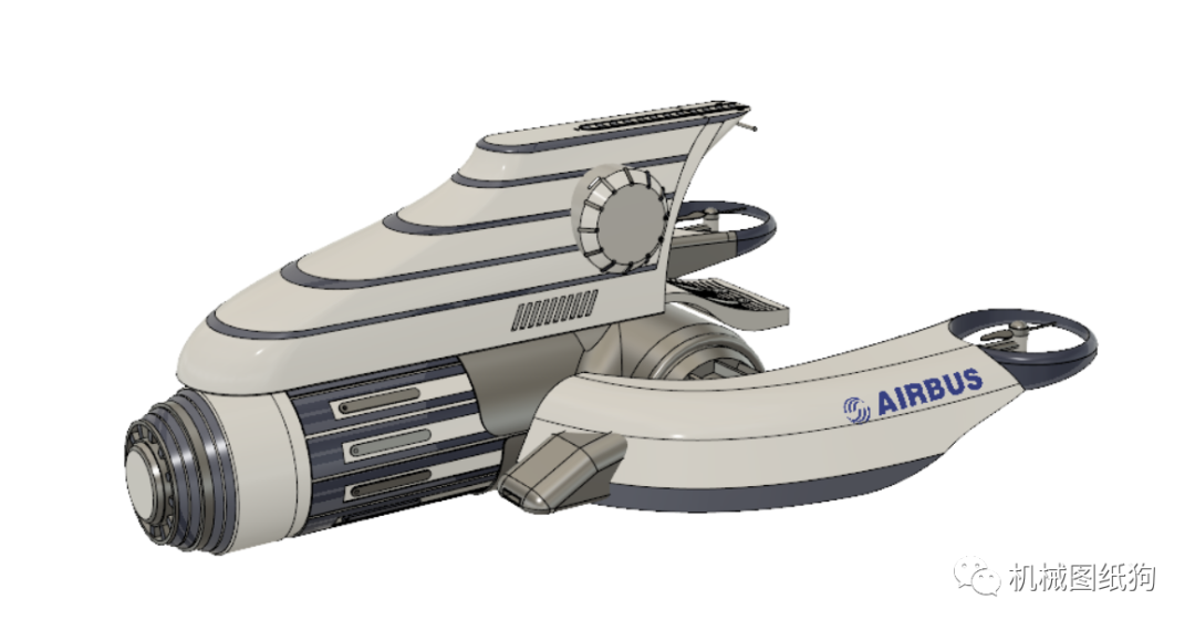 飞行模型airbusspaceship小型宇宙飞船科幻模型3d图纸f3dstep格式
