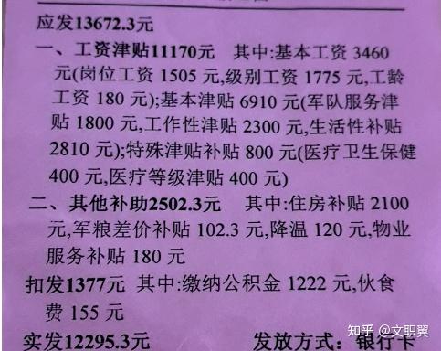 另一位军队文职人员,他的应发月工资高达2176788元