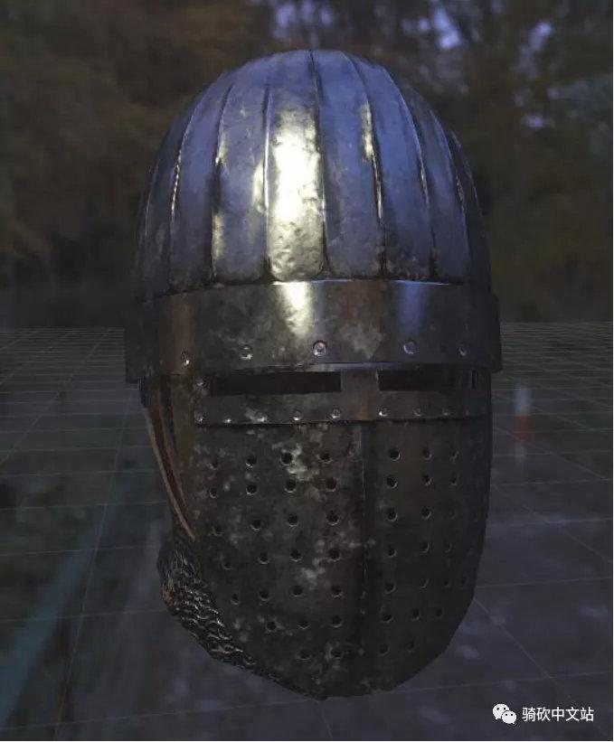 vescuvil, 1150-1200)覆面头盔,在后世演变为更知名的巨盔(great