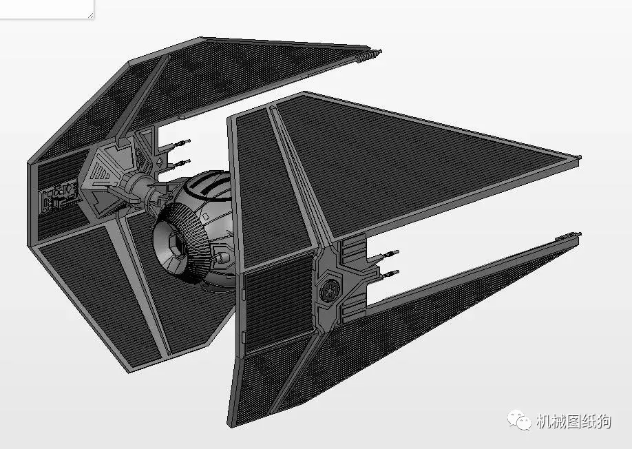 飞行模型星球大战tie拦截机模型3d图纸catia设计