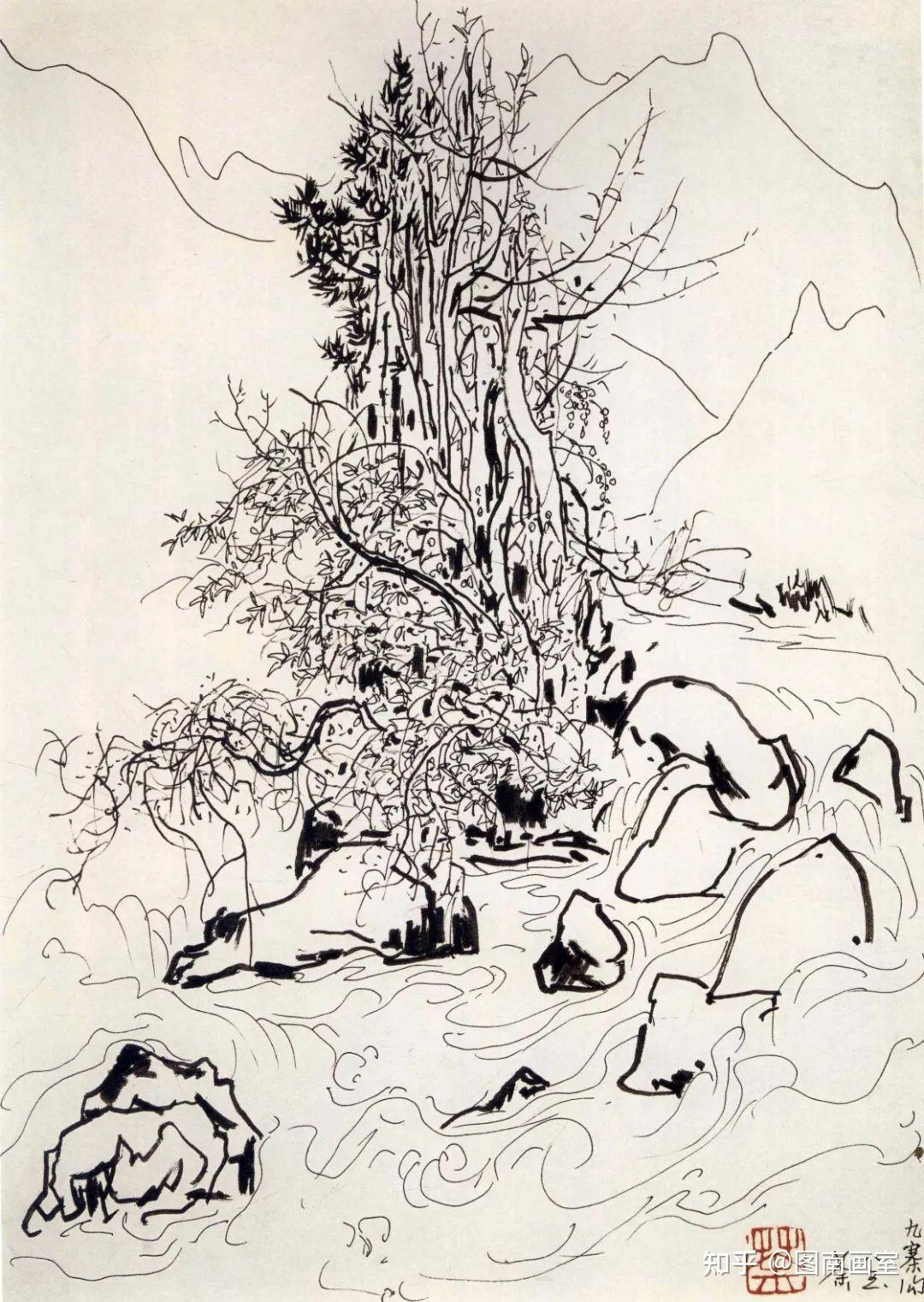 名家作品分享 | 吴冠中笔下黑白与线条交织的世界,极具形式美感
