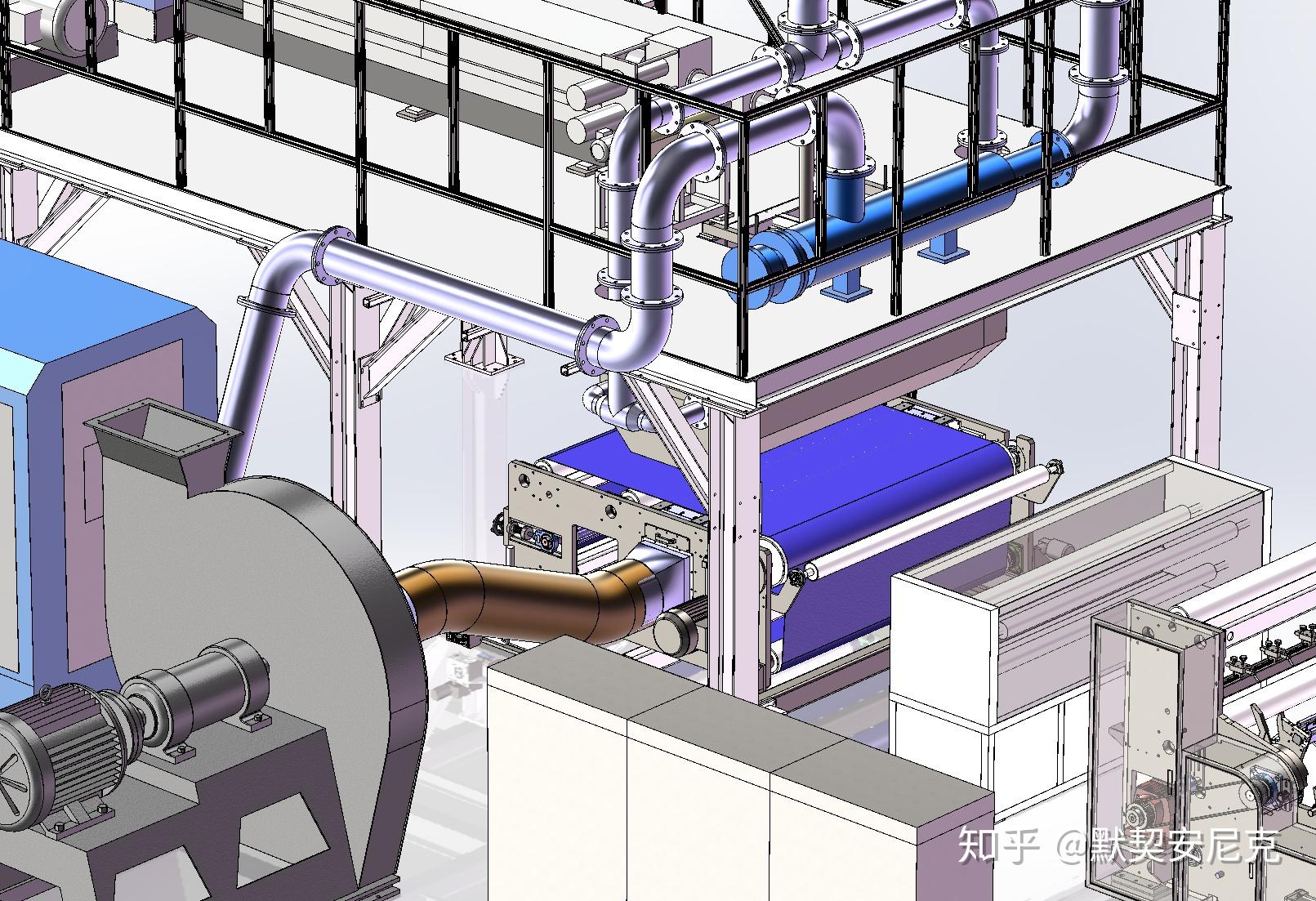 1600型熔喷布生产线三维模型设计