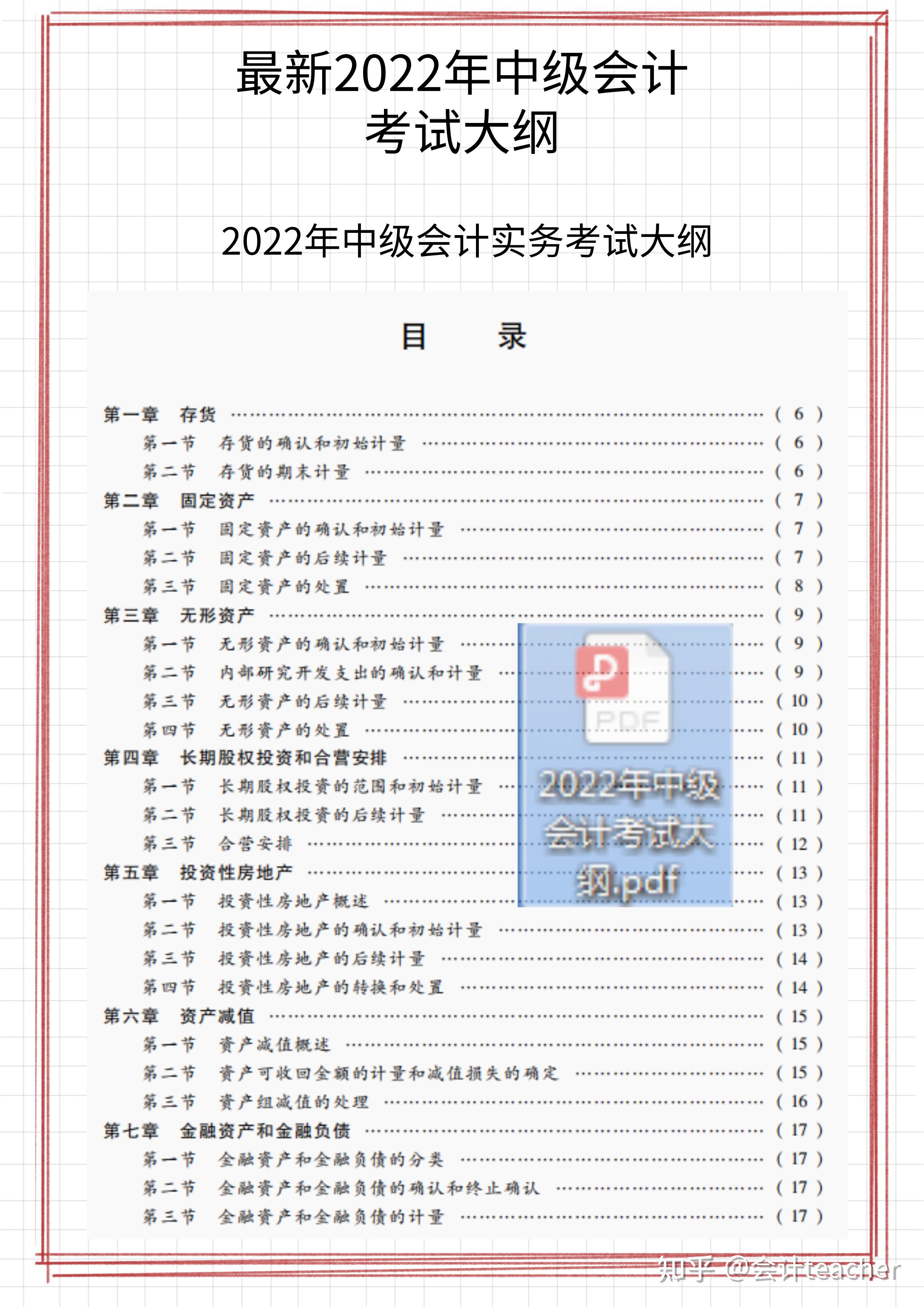 1,2022年中级会计实务考试大纲最新2022年中级会计考试大纲变化较大!