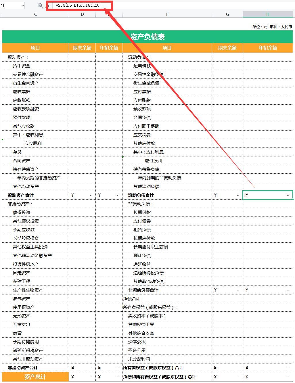 2021年起新准则的财务报表格式及填写说明,附财务报表分析模板